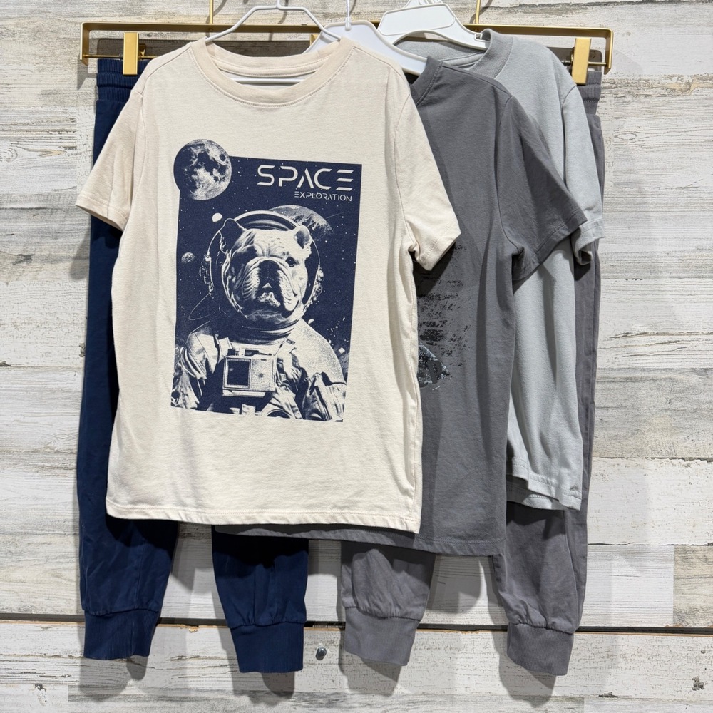 H&M Graphic Tees Joggers Boys 7-8 Bundle Space Shark MLB Sporty Casual GUC